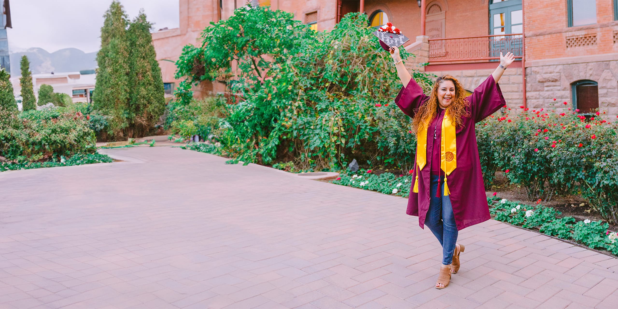 ASU woman celebrating graduation