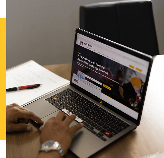 ASU ULC website in laptop