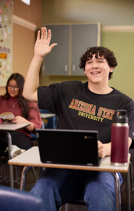Student on the desk